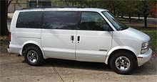 Suggested oil change belonging to 2001 ASTRO VAN vehicle